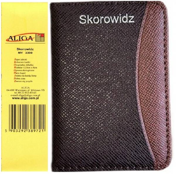 Skorowidz 12,5cmx8cm MY 3390 Aliga brązowo-brąz