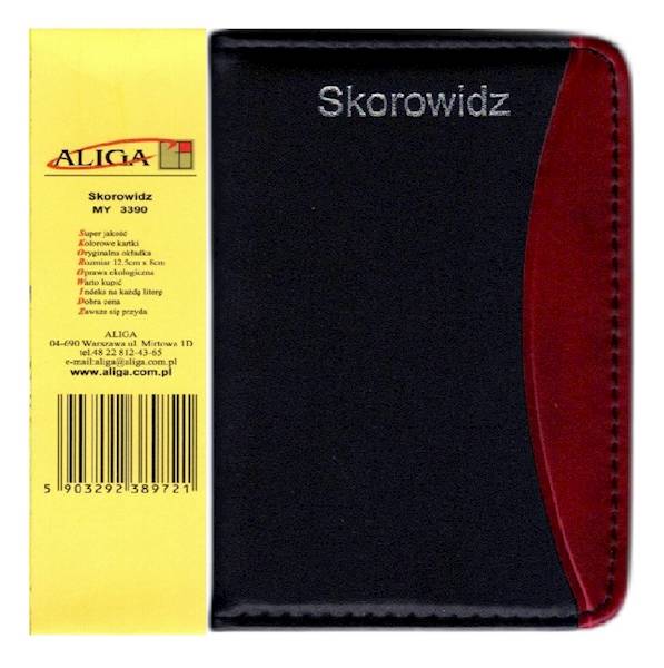 Skorowidz 12,5cmx8cm MY 3390 Aliga czarno-brąz