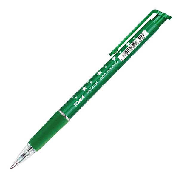 Długopis TOMA Medium 1mm automat zielony