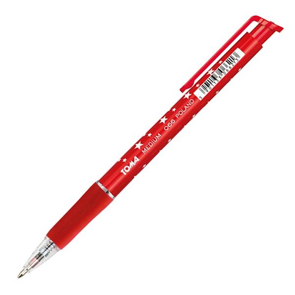 Długopis TOMA Medium 1mm automat czerwony