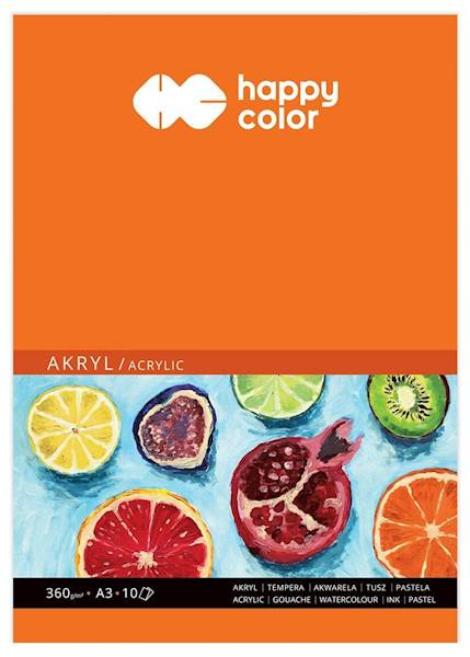 Blok do akryli A3 biały 10K 360g Happy Color