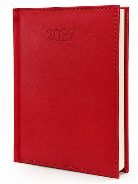 Kalendarz 2027 O-press ks A6 Figaro Dzienny Czerwo