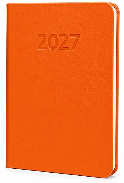 Kalendarz 2027 O-press ks A6 Prestige Tyg. Orange