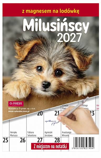 Kalendarz 2027 O-press A5 Miesięczny Milusińscy 