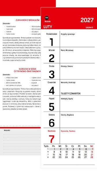 Kalendarz 2027 O-press Tyg z przepisami na lodówkę