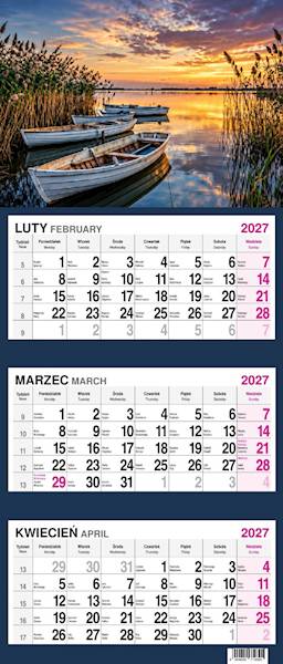 Kalendarz 2027 O-press Trójdzielny - Mazury Łódka
