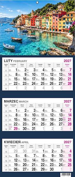 Kalendarz 2027 O-press Trójdzielny - Wybrzeże