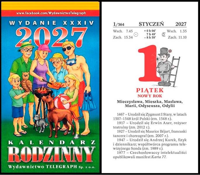 Kalendarz 2027 Telegraph Rodzinny Zdzierak 