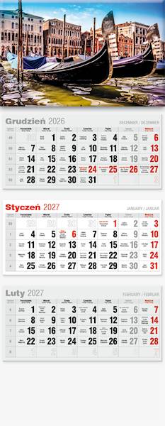 Kalendarz 2027 Avanti Trójdzielny LUX Wenecja