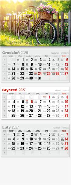 Kalendarz 2027 Avanti Trójdzielny LUX Rower
