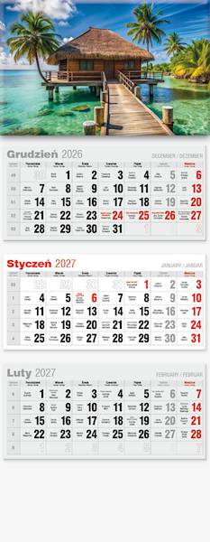 Kalendarz 2027 Avanti Trójdzielny LUX Pomost
