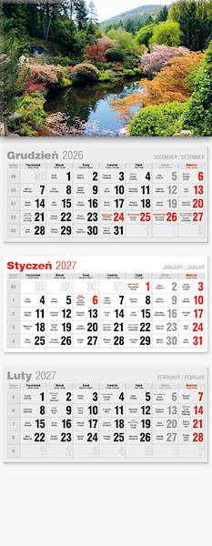 Kalendarz 2027 Avanti Trójdzielny LUX Park
