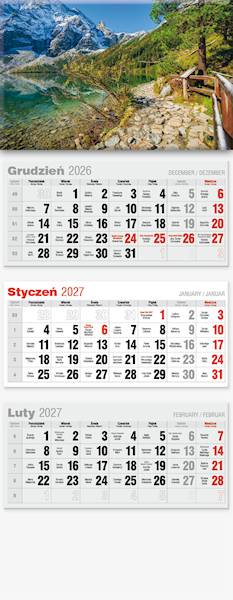 Kalendarz 2027 Avanti Trójdzielny LUX Góry Ścieżka
