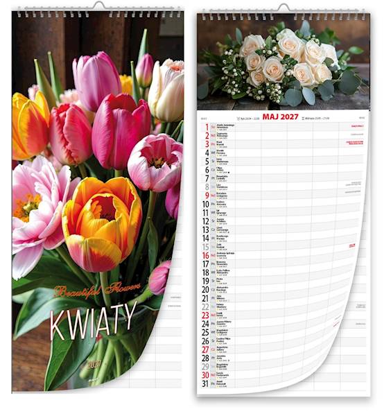 Kalendarz 2027 Avanti Terminarz KPD 49x22 Kwiaty