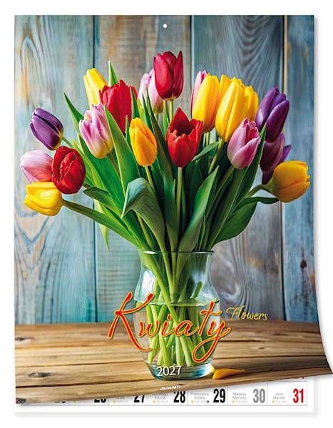 Kalendarz 2027 Avanti 30,5x23cm Kwiaty