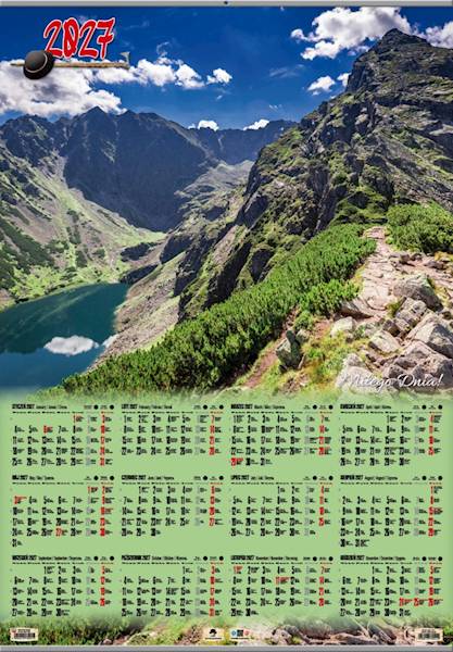 Kalendarz 2027 PK Jednoplanszowy B1 Tatry Kościele