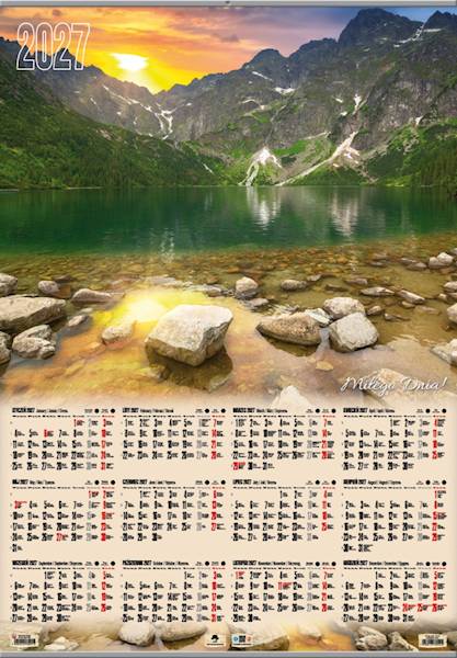 Kalendarz 2027 PK Jednoplanszowy B1 Morskie Oko