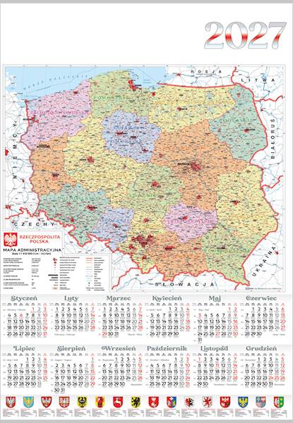 Kalendarz 2027 Lucrum Jednoplanszowy Mapa