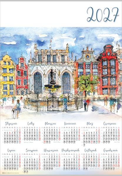Kalendarz 2027 Lucrum Jednoplanszowy Gdańsk