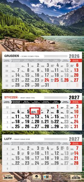 Kalendarz 2027 PK Ścienny Trójdzielny. Tatry Płote