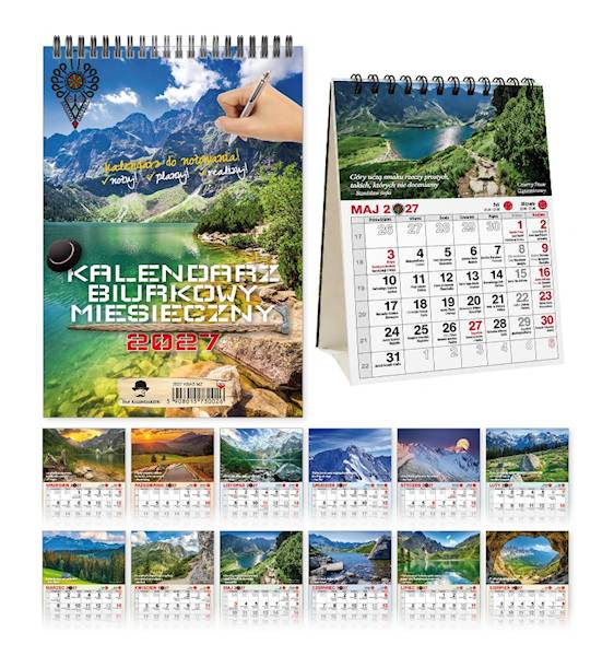 Kalendarz 2027 PK Biurkowy A5 Miesięczny Tatry