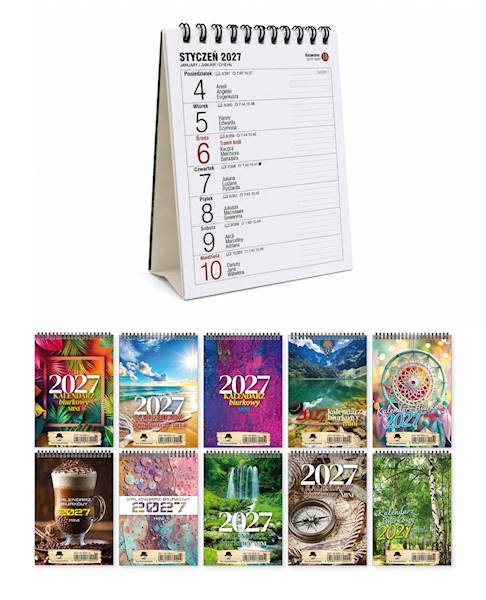 Kalendarz 2027 PK Biurkowy B7 tygodniowy Mini MIX