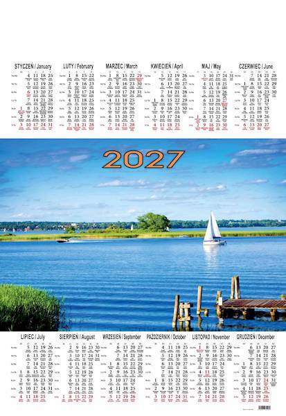 Kalendarz 2027 Beskidy Jednoplansz A1 Mazury
