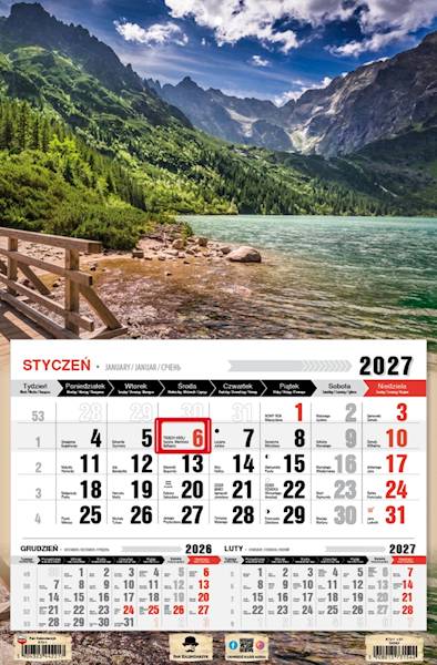 Kalendarz 2027 PK Jednodzielny KTJ Tatry