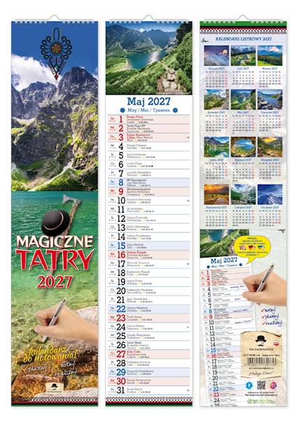 Kalendarz 2027 PK paskowy wąski Magiczne Tatry