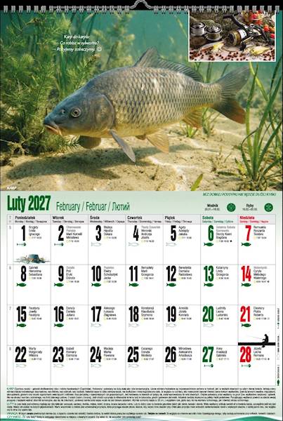 Kalendarz 2027 PK Ścienny A3 P13 Wędkarski