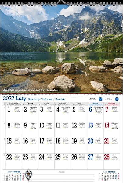 Kalendarz 2027 PK Ścienny A3 P13 Tatry, że hej!