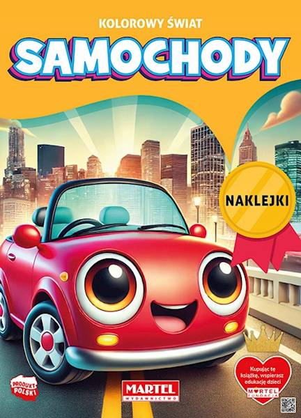 Kolorowanka Kolorowy świat. Samochody z naklejkami