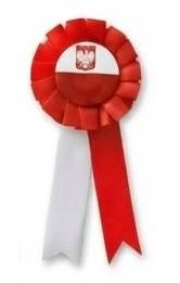 Kotylion biało-czerwony narodowy rozeta orzeł