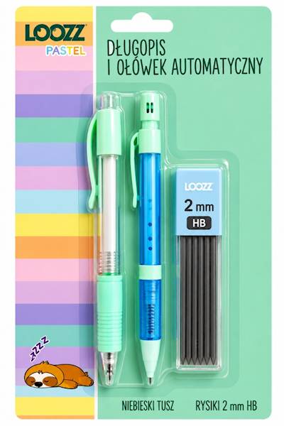 Ołówek automatyczny 2mm z rysikami + długopis
