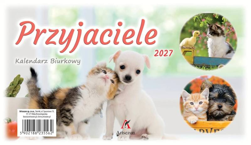 Kalendarz 2027 Artsezon biurkowy 19,5x11 Przyjacie