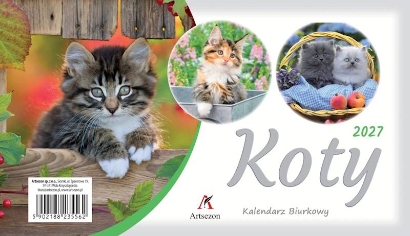 Kalendarz 2027 Artsezon biurkowy 19,5x11 Koty