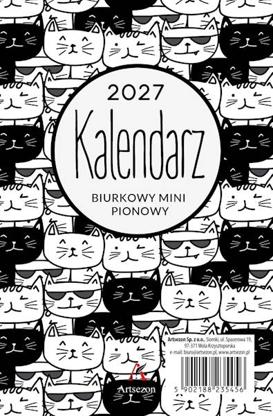Kalendarz 2027 Artsezon biurkowy 14x9 mini Koty