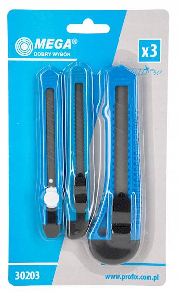 Nóż do tapet plastic komplet 3 szt.