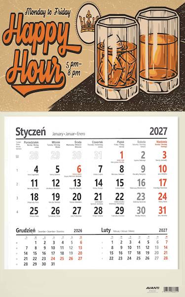 Kalendarz 2027 Avanti Jednodzielny ECO Kufle