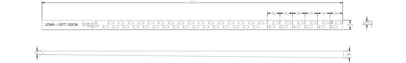 LISTWA SPADKOWA CZARNA LEWA 120CM