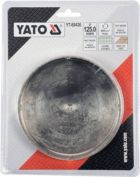 WIERTŁO DO GRESU 125MM YATO /NA SUCHO LUB MOKRO/ 