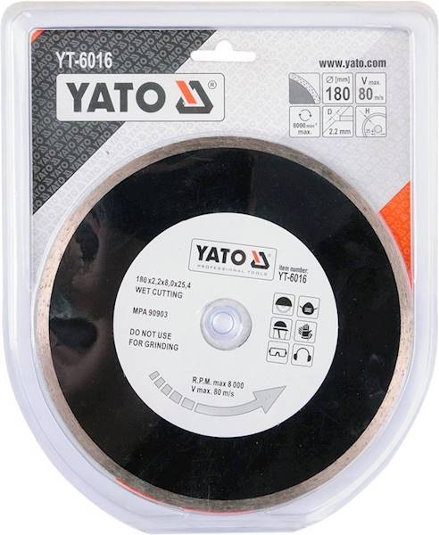 TARCZA DIAMENTOWA YATO PEŁNA 180/25.4mm