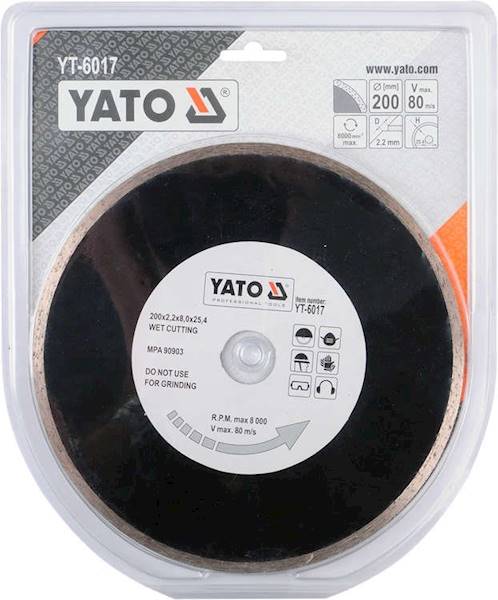 TARCZA DIAMENTOWA YATO PEŁNA 200/25.4mm
