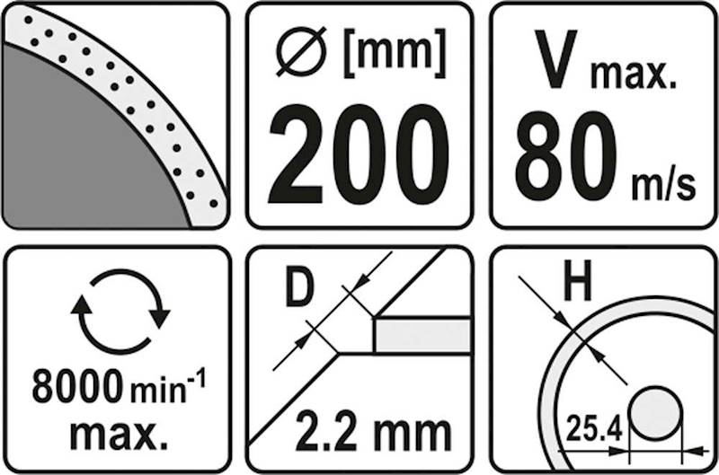 TARCZA DIAMENTOWA YATO PEŁNA 200/25.4mm