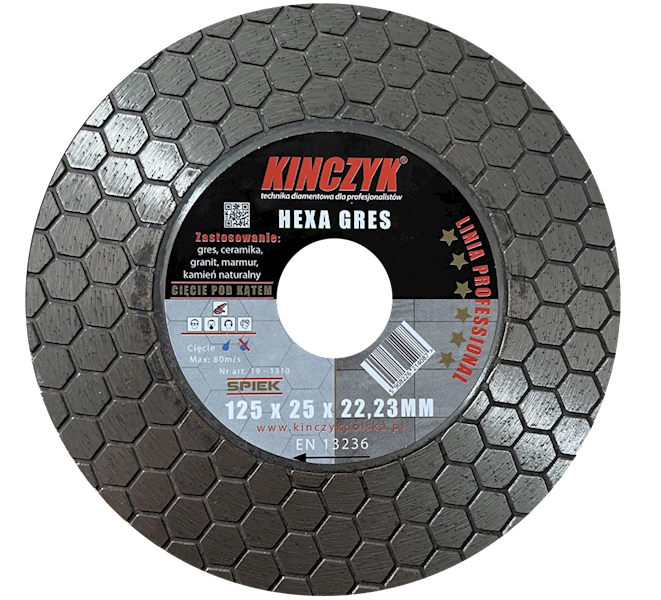 TARCZA DIAMENTOWA KINCZYK HEXA GRES 125MM