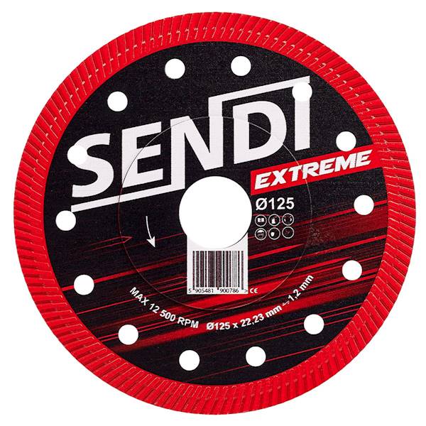 TARCZA DO CIĘCIA GRESU EXTREME SENDI 125/22MM