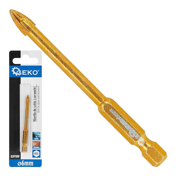 WIERTŁO DO SZKŁA I CERAMIKI HEX  6MM GEKO