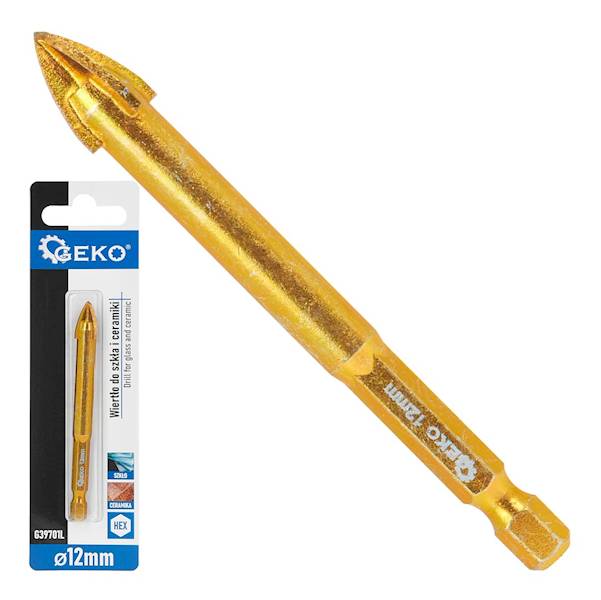 WIERTŁO DO SZKŁA I CERAMIKI HEX 12MM GEKO