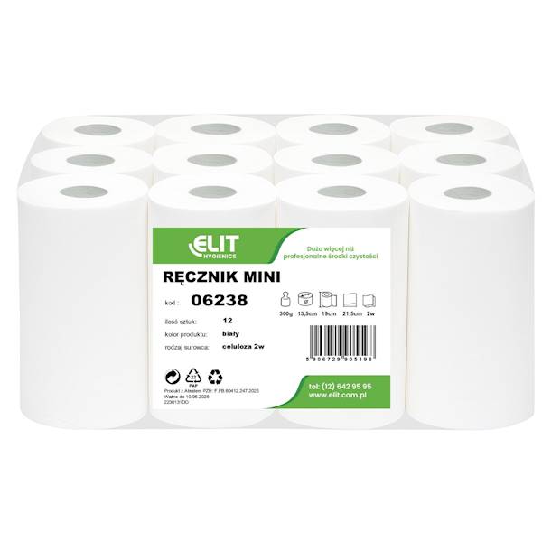 RĘCZNIK MINI ROLL CELULOZA a'12  ELIT HYGIENICS 