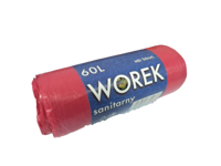 WORKI NA ŚMIECI HDPE 60L/50 CZERWONE